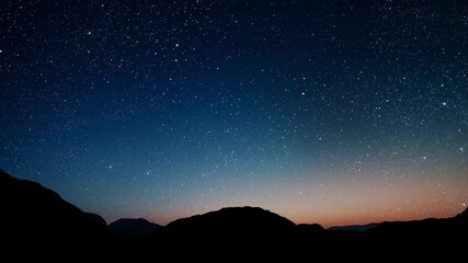 Wall Mural - a night sky panorama with stars and moon