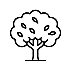 Wall Mural - illustration of a deciduous tree outline with leaves vector nature plant icon