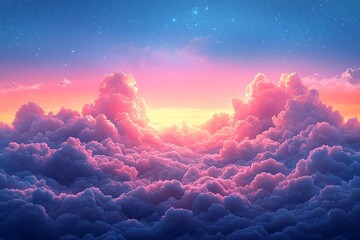 Wall Mural - stardust, abstract starlight, and pink and purple clouds serve as backgrounds for presentations, con