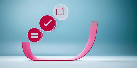 Wall Mural - successful project management timeline concept. abstract illustration of progress with checkmarks an