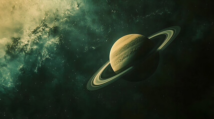 Wall Mural - Planet with Rings in Outer Space