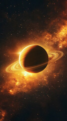 Wall Mural - Planet with Rings in Space