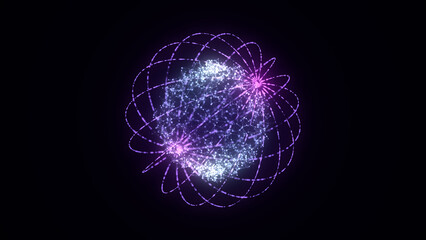 Wall Mural - futuristic sci-fi sphere in space. technology circle a network connection big data. digital ai backg
