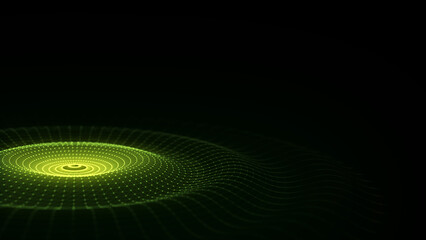 Wall Mural - 3d abstract circle music wave with dots and lines. futuristic technology background. graphic effect 