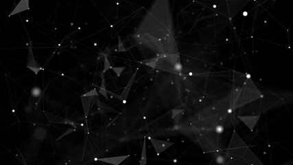 Wall Mural - technology network connection artificial intelligence. abstract business design. futuristic black gr