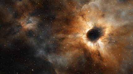 Wall Mural - breathtaking cosmic nebula with dark hole and stellar background