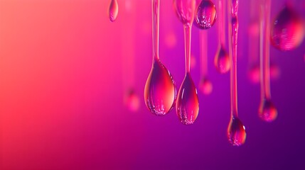 Canvas Print - Captivating Abstract Droplets Against a Vibrant Gradient Background