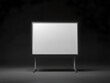 © figi - Standing blank presentation board under spotlight, perfect for business or educational content. Generative AI