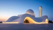 © El Media - Modern Mosque Architecture with Dome and Minaret at Twilight