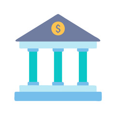 Wall Mural -  Detailed Bank Flat Icon