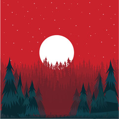 christmas night landscape