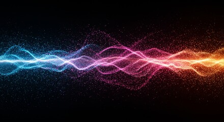 Wall Mural - abstract particle flow in dark space - dynamic energy, vibrant colors, flowing particles, cosmic ene
