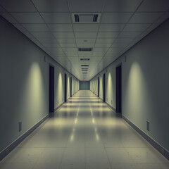  liminal space hallway, 3d rendered interior