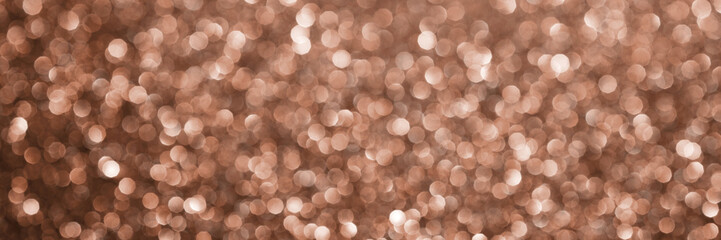 Wall Mural - mocha mousse, brown sparkling glitter bokeh background banner, abstract defocused texture header. ho