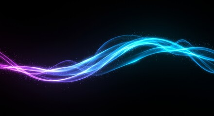 Wall Mural - dark wave light abstract - symbolizing energy, flow, motion, technology, and mystery. a vibrant, dyn