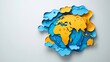 © Beau - Paper art globe, clouds, water droplets; environmental awareness campaign