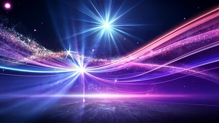 Wall Mural - Luminous cosmic waves flow through a vibrant nebula, illuminating the ethereal landscape with celestial light.