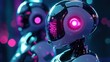 © amin11mario - Futuristic robots in a vibrant, neon-lit setting
