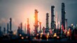 © WS Studio 1985 - Dramatic Double Exposure of Oil Refinery Plant with Stock Market Data