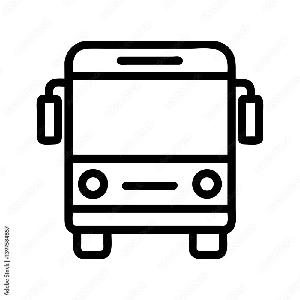 Bus Front View Icon Design