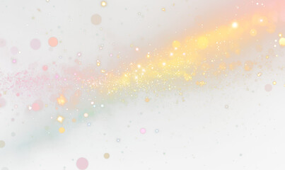 Wall Mural - Rainbow Light with Colorful Bokeh Overlay Effects Isolate on Transparent Background, cutout, png