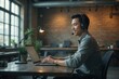 © kineter_ai - Delivering High-Quality Online Education: Young Asian Man with Headphones Recording a Video Lesson for an E-commerce Learning Platform in a Modern Office