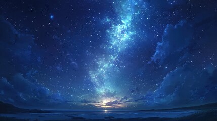 Wall Mural - a starry night sky filled with countless twinkling stars and the glowing band of the milky way.