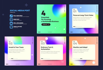 social media carousel post template. business instagram and facebook square post template. instagram