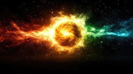 Wall Mural - cosmic fiery vortex in a nebula