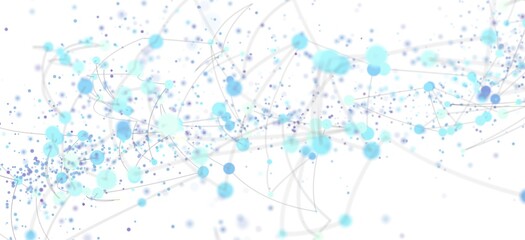 Fototapete - Abstract background image featuring a network of interconnected blue dots and lines on a white background. Perfect for technology, connection, or communica