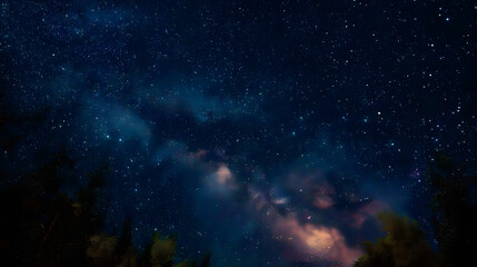 Wall Mural - incredibly beautiful milky way with stars, summer