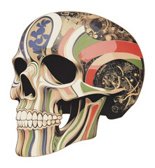 Wall Mural - png a skull art illustration patterns.