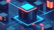 © Rizky - Data Cube Network Server, glowing, futuristic tech