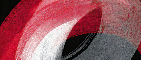 Wall Mural - A red and white striped pattern is shown in a black and white photo