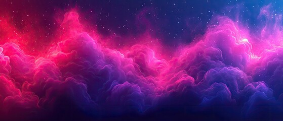 Wall Mural - vibrant nebula swirls with red, pink, and blue colors, set against a backdrop dotted with stars