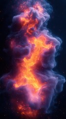 Wall Mural - abstract fiery vortex of smoke and flames against a dark background