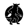 © MdShahariar - werewolf icon, werewolf silhouette vector illustration-simple silhouette illustration of werewolf, perfect for werewolf logos and icons