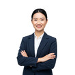 © Adrianna - Smiling and confident young Asian businesswoman with her arms crossed isolated on transparent or white background