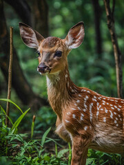 Wall Mural - Fawn raised by bottle in a wildlife sanctuary.