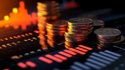 Wall Mural - finance and money technology background concept of business prosperity and asset management