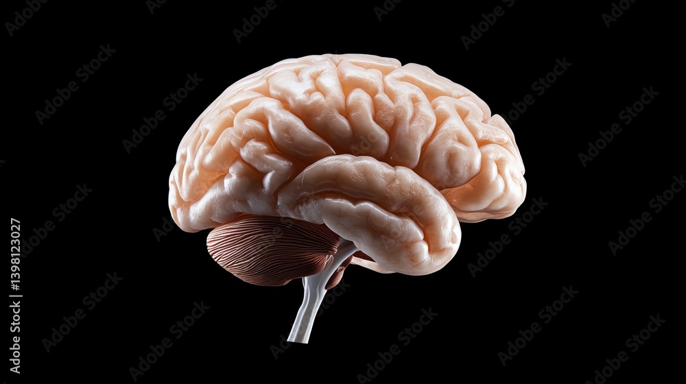 Zoomedin brain with thalamus, hypothalamus and amygdala highlighted, 3D ...
