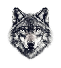  Majestic wolf portrait forest digital realistic style animal concept isolated on transparent background png