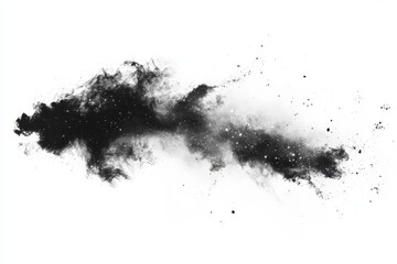 Wall Mural - Dark smoke with light specks isolated on white background