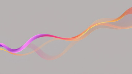 Wall Mural - abstract colorful wavy lines on a light gray background
