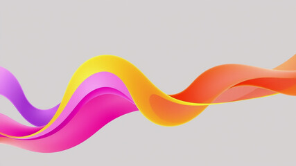 Wall Mural - abstract colorful wavy lines on a light gray background