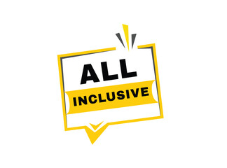 All inclusive banner, web element advertising design. announcment vector.