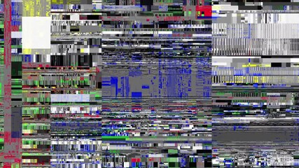 Aufkleber - Unique Design Abstract Digital Animation Pixel Noise Glitch Error Video Damage. Loop stop motion background