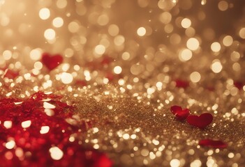 Wall Mural - abstract year happy red valentines holidays festive texture background glow gold holiday christmas confetti luxury magical celebrat sparkling magic new golden glitter day stars backdrop merry glamour