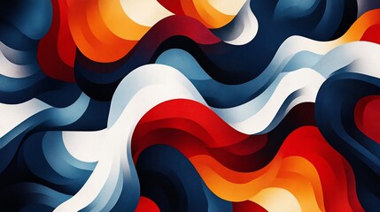Poster - abstract colorful wavy background with dynamic flowing shapes and vibrant hues.