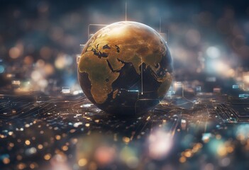 Wall Mural - internet global concept 1 hardware info digital futuristic modern database cyberspace background com